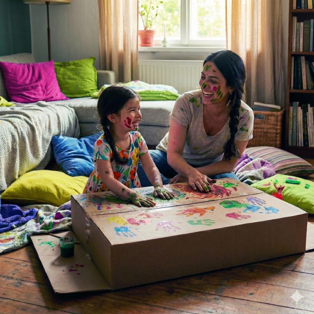 Mamá e hija jugando juntas